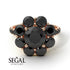 Glamorous Black Diamond Halo Engagement Ring - Amaya No. 38